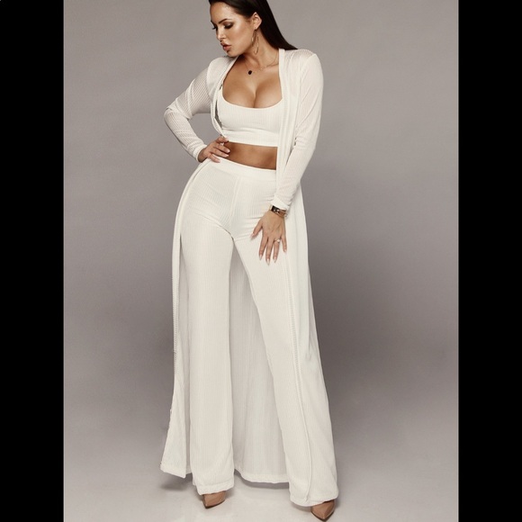 NWT JLUXLABEL Ivory Prosecco Belted Long Duster - Picture 2 of 12